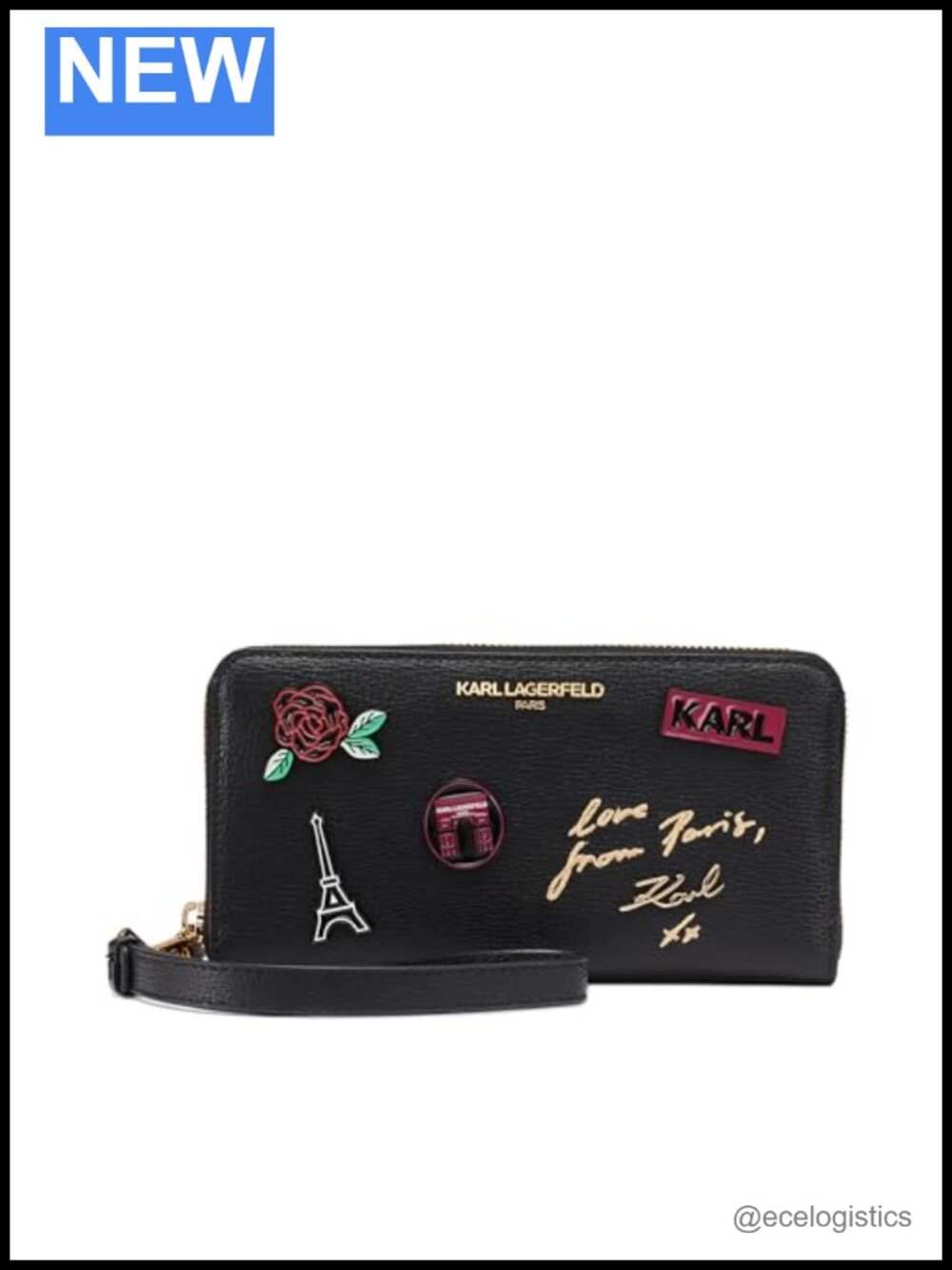 Karl Lagerfeld Leather Wallet Bag with Credit Card Slots for Women